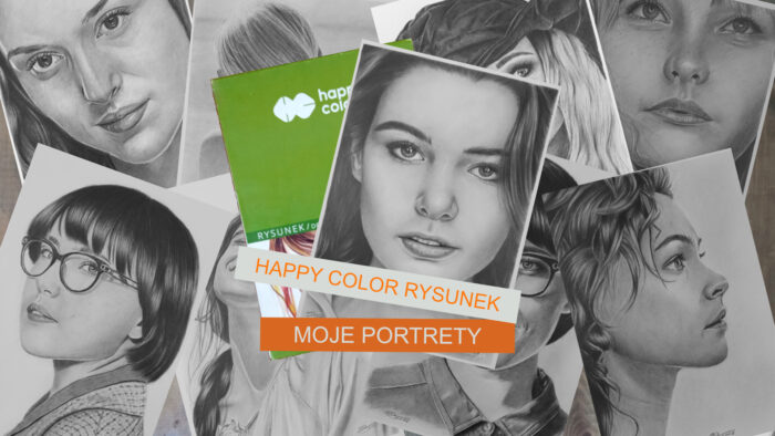 Zdjęcie przedstawia kolaż portretów wykonanych ołówkiem jako obrazek wyróżniający do galerii rysunków wykonanych na bloku HC Rysunek.