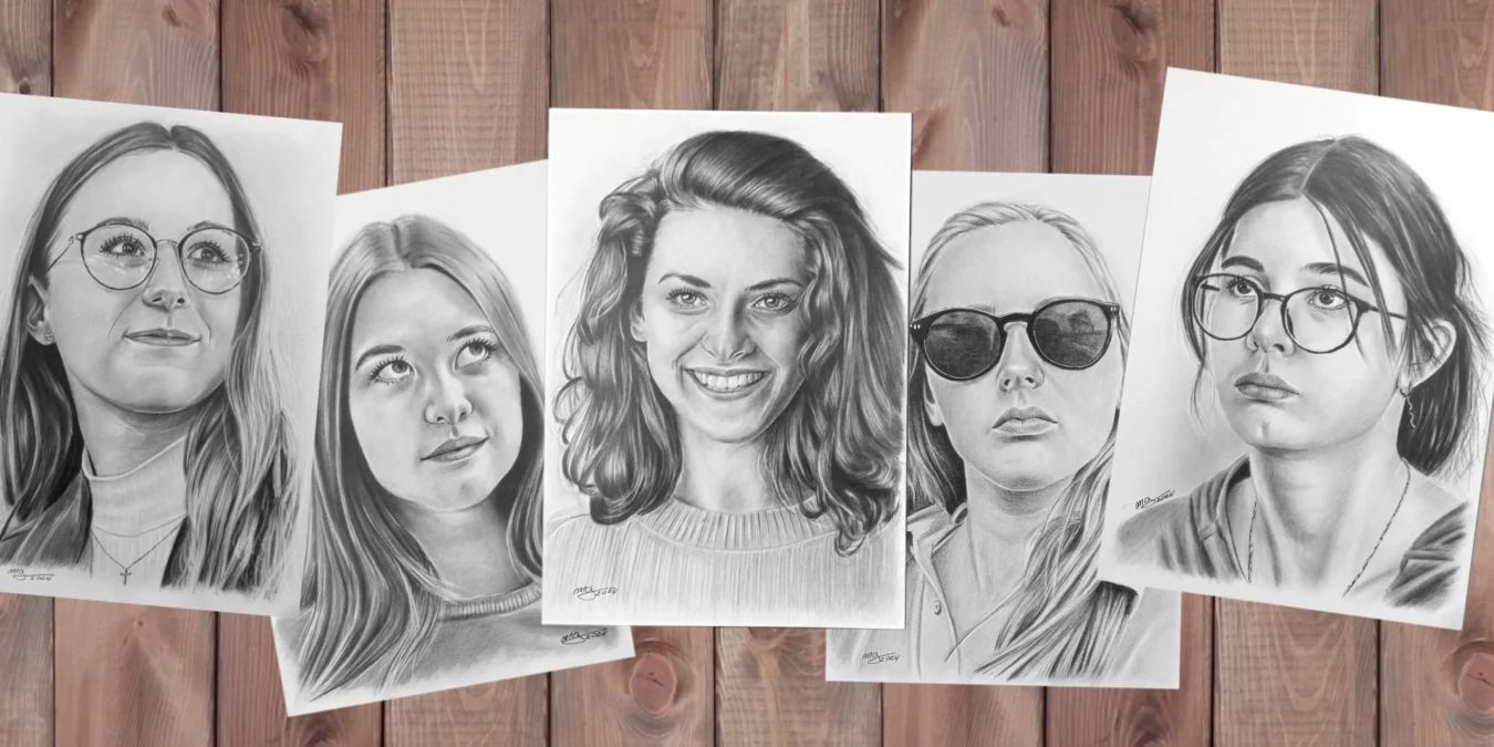 Galeria portretów ze zdjęć wykonywanych na zamówienie.