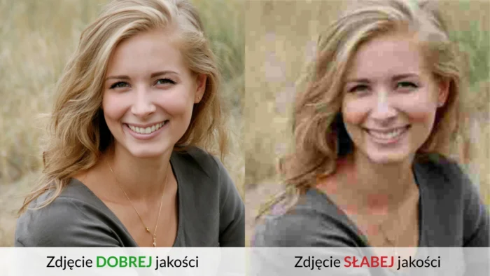 Przykład zdjęcia dobrej i złej jakości. Jeżeli zamawiasz portret, jakość zdjęcia jest ważna przy wykonaniu rysunku.